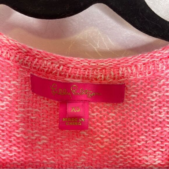 Lilly Pulitzer Neon Pink Kovette V Neck Tassel Sweater XS - Picture 5 of 7